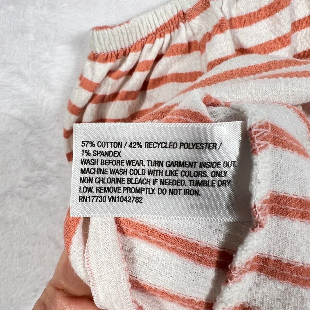 Cat & Jack Toddler Girls 18M Orange Striped Top and Shorts 2pc Outfit Set